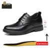 Men's Dress Shoes Increase 8cm Genuine Leather Breathable Invisible Heightening Shoes Business Casual Soft Soled Men Derby Shoes