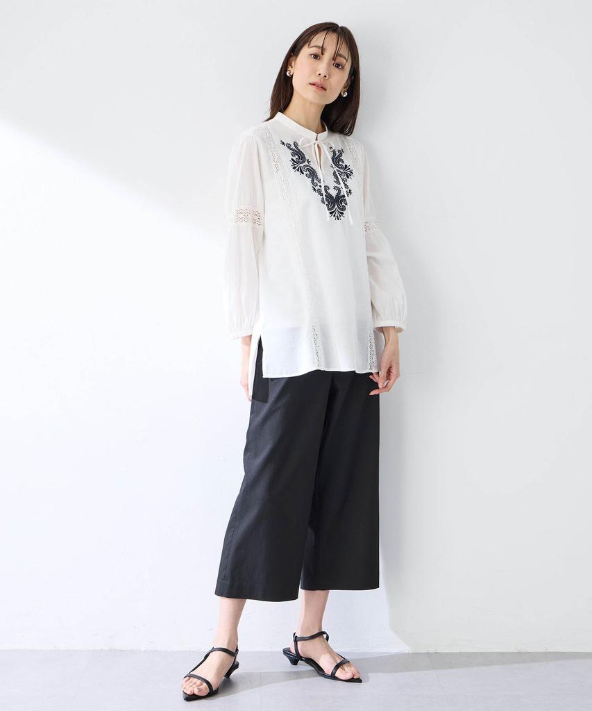 Petit Honfleur Embroidered Tunic White Blouse, Women's, 523265,
