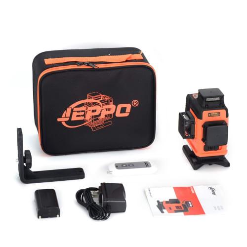 JEPPO Green Full-Line Laser Level, 4x360 Laser Level with Automatic Correction, 4D 16-Line Auto Laser Level, Wall-Mountable, Suitable for Architectur