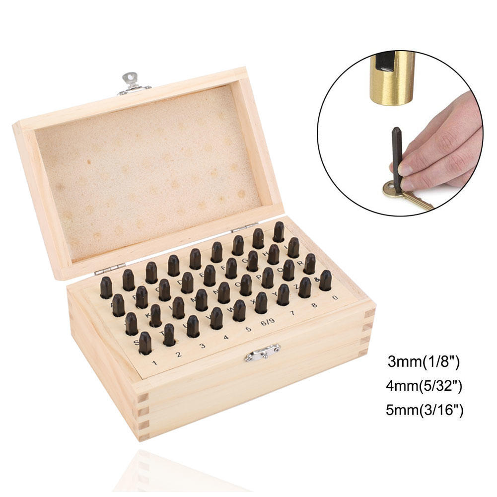 36pcs 5//32/" Letter Number Stamp Set Kit Punch Key Marker Wood Metal Leather New