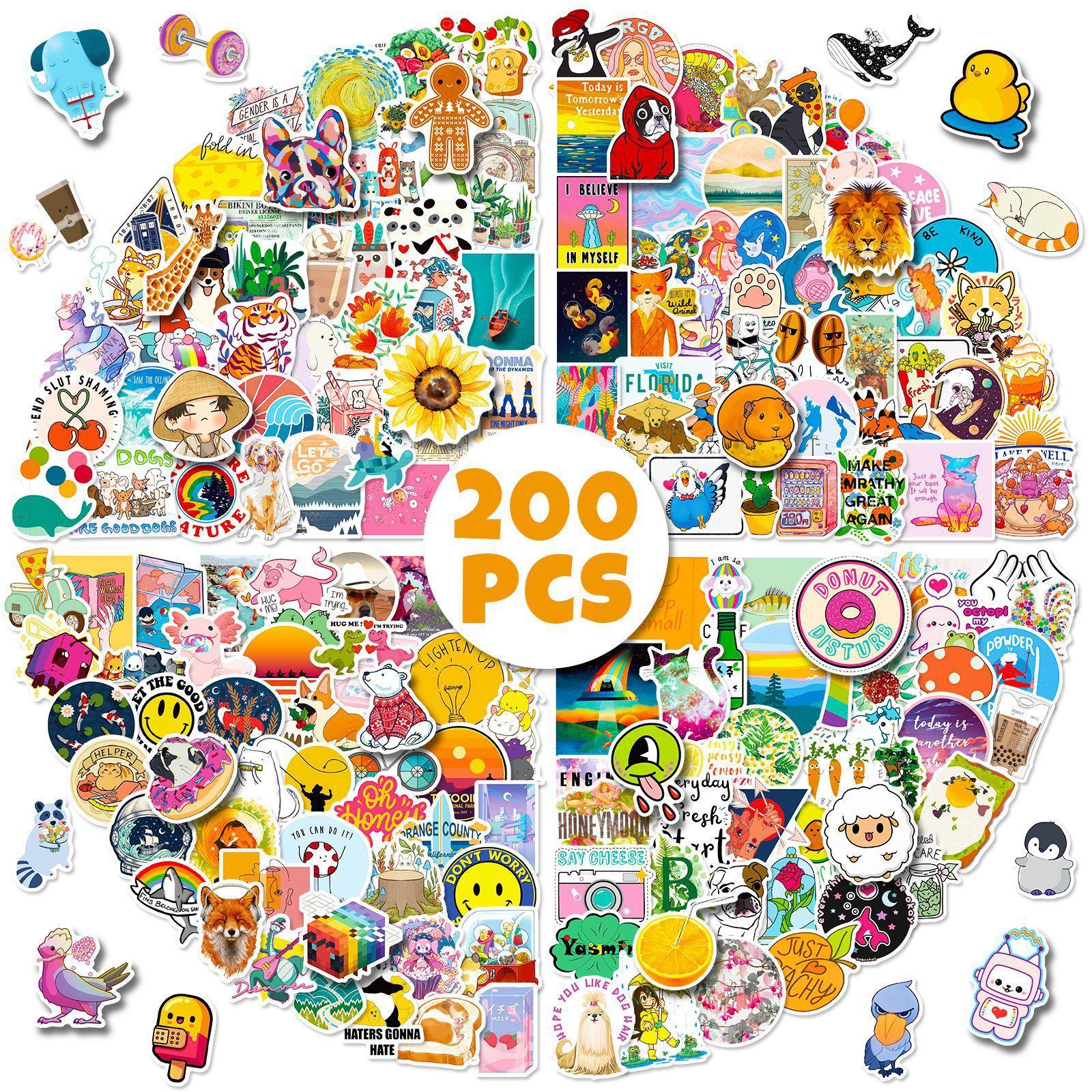

200 Small Fresh Stickers, Suitcase Waterproof Graffiti Suitcase Stickers