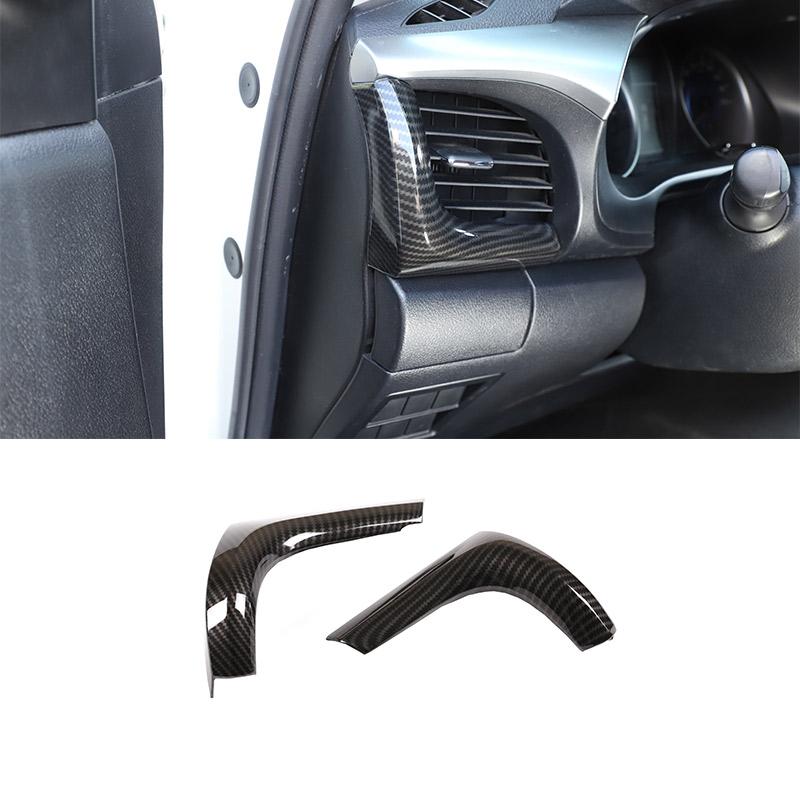 

For Toyota Hilux 2015 2016 2017 2018 2019-2025 ABS Carbon Fiber Car Dashboard Side Air Condition Outlet Vent Cover