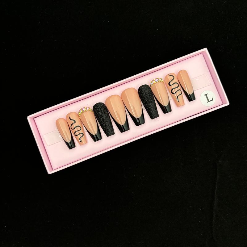 INS Hot Selling Accept Customization Duck Shape Artificial Fingernails Manicure False Nails with Glue Stickers Press on Nails