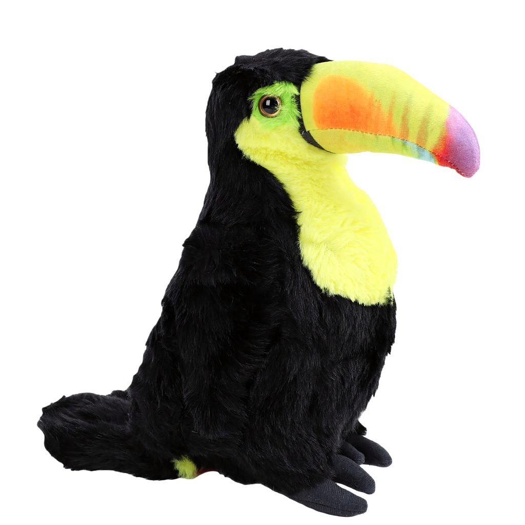 Toucan Plush Toy Soft Lifelike Simulation Portable Tropical Bird Plush for Home Decor Yellow