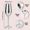 8 Oz Stainless Steel Champagne Flutes (2 Pack) - Silver, Reusable, Keeps Drinks Cool - Perfect Gift