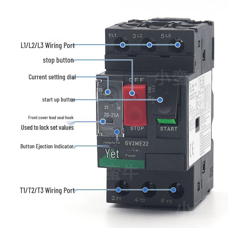 Three-Phase Motor Circuit Breaker GV2-ME Series Electric Start Protection Switch