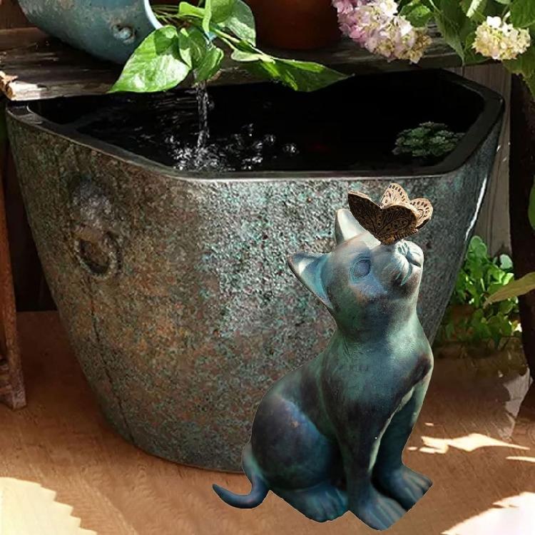 Sculpture Cute Miniature Cat Garden Display Ornament Outdoor SpaceBeautification