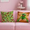 cartoon character Kermit the Frog Cushion Cover Soft  EasyWash Pillow Case  Versatile for Couch Bed Travel and Office