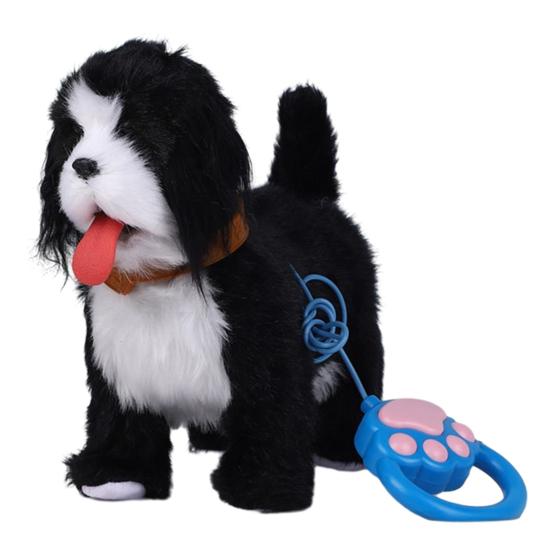 Yousheng Electric Plush Dog Toy with Leash Licking Tongue Walking Puppy Plushie with Touch Sensing Lifelike Sounds Toddlers Interactive Simulation