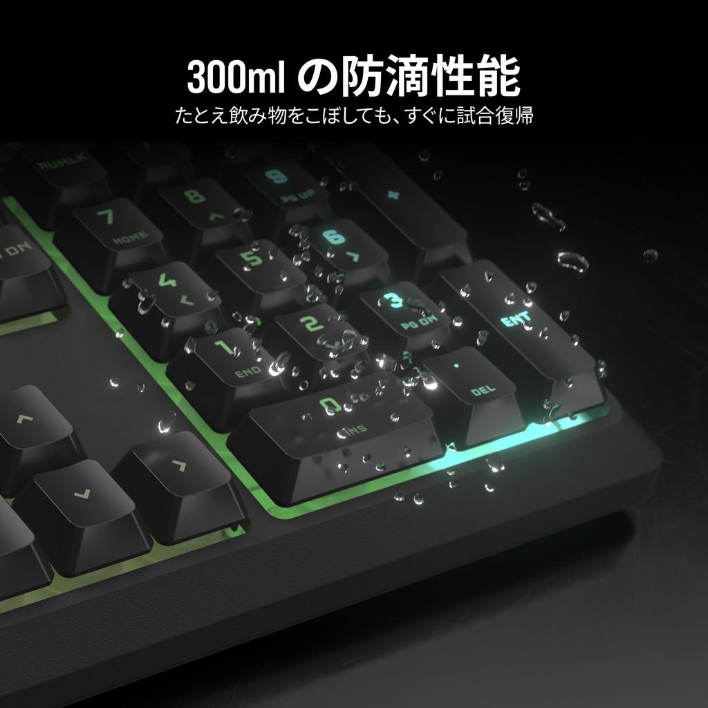 CORSAIR K55 CORE RGB Gaming Keyboard with iCUE Support, 10-Zone RGB, 4 Dedicated Media Keys, Quiet and Responsive Switches, and 300ml Water