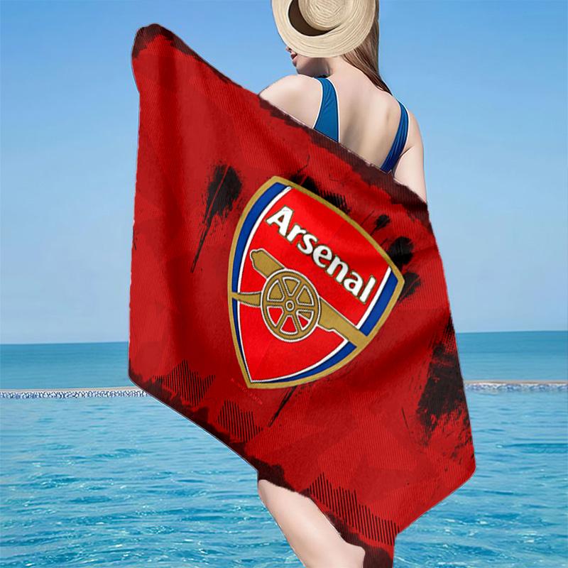 1pz Telo da Spiaggia con Stemma Arsenal Football Club - Morbido, Microfibra Assorbente, Leggero, Ideale per la Spiaggia, Feste, Viaggi, Campeggio regali per tifosi