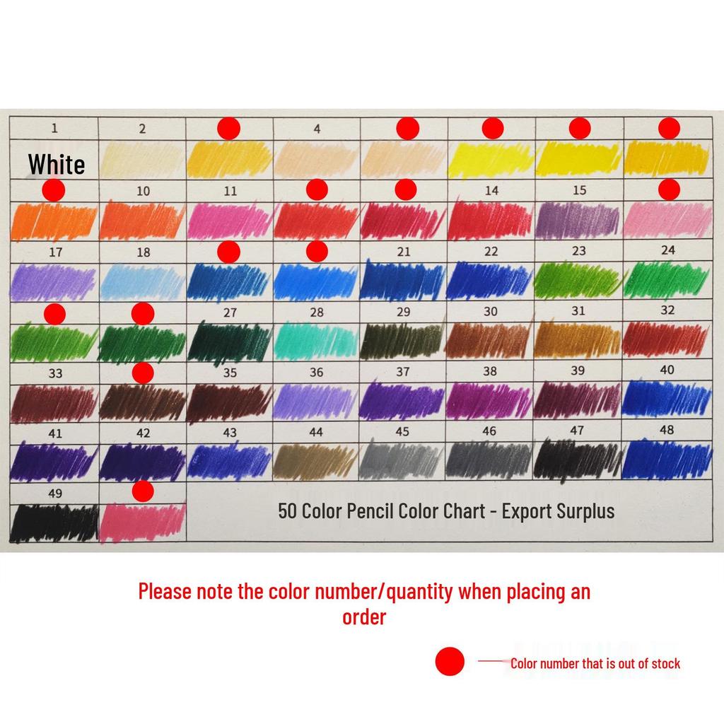 Refillable Oil-Based Colored Pencils - 72 Colors, Includes Black, White, Skin Tones - Perfect for Kindergarten and Training Classes.