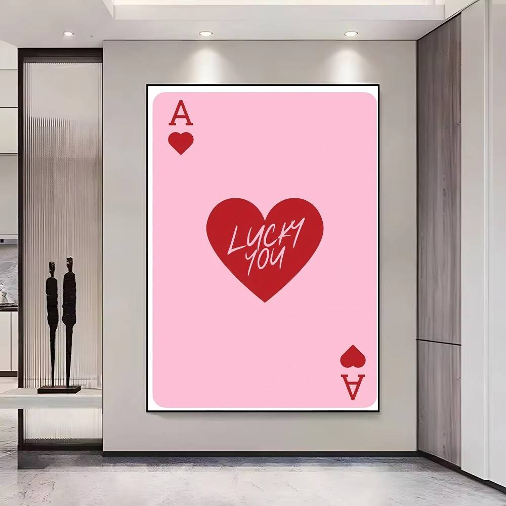 Cartoon Trendy Retro Aesthetic Pink Card Posters Fancy Wall Sticker for Living Room Bar Decoration Wall Decor