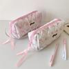 Korean Styles Pencil Case Simple Pencil Bag Sweet Bows Pen Case Makeup Bag Pen Pouch Aesthetic Pen Bag Pencil Organisers