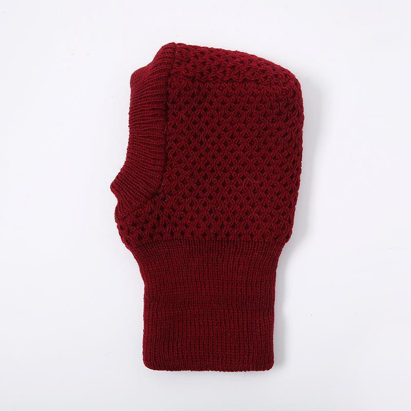 Winter Old Man Pullover Hat Ladies Knitted Double Warm Wool Hat Cycling Windproof Ear Protector Fleece Hat