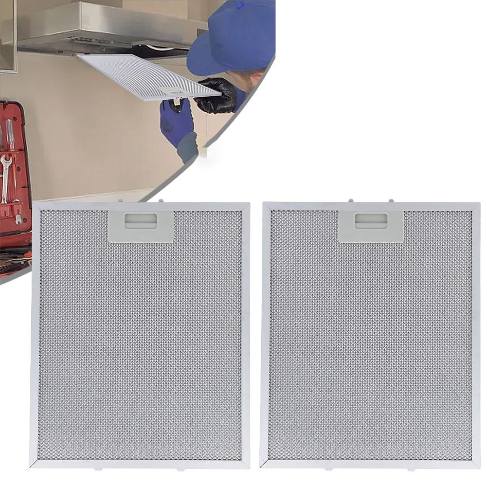 2pcs 325x340x9mm Aluminum Cooker Hood Filters Metal Mesh Extractor Vent Filter For Kitchen Range Hood Vents