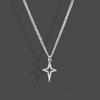 Snyggt Rostfritt Stål Halsband Vintage Stjärna Awn Hänge Halskedja Punkstil Nyckelbenskedja Smycken för Män och Kvinnor