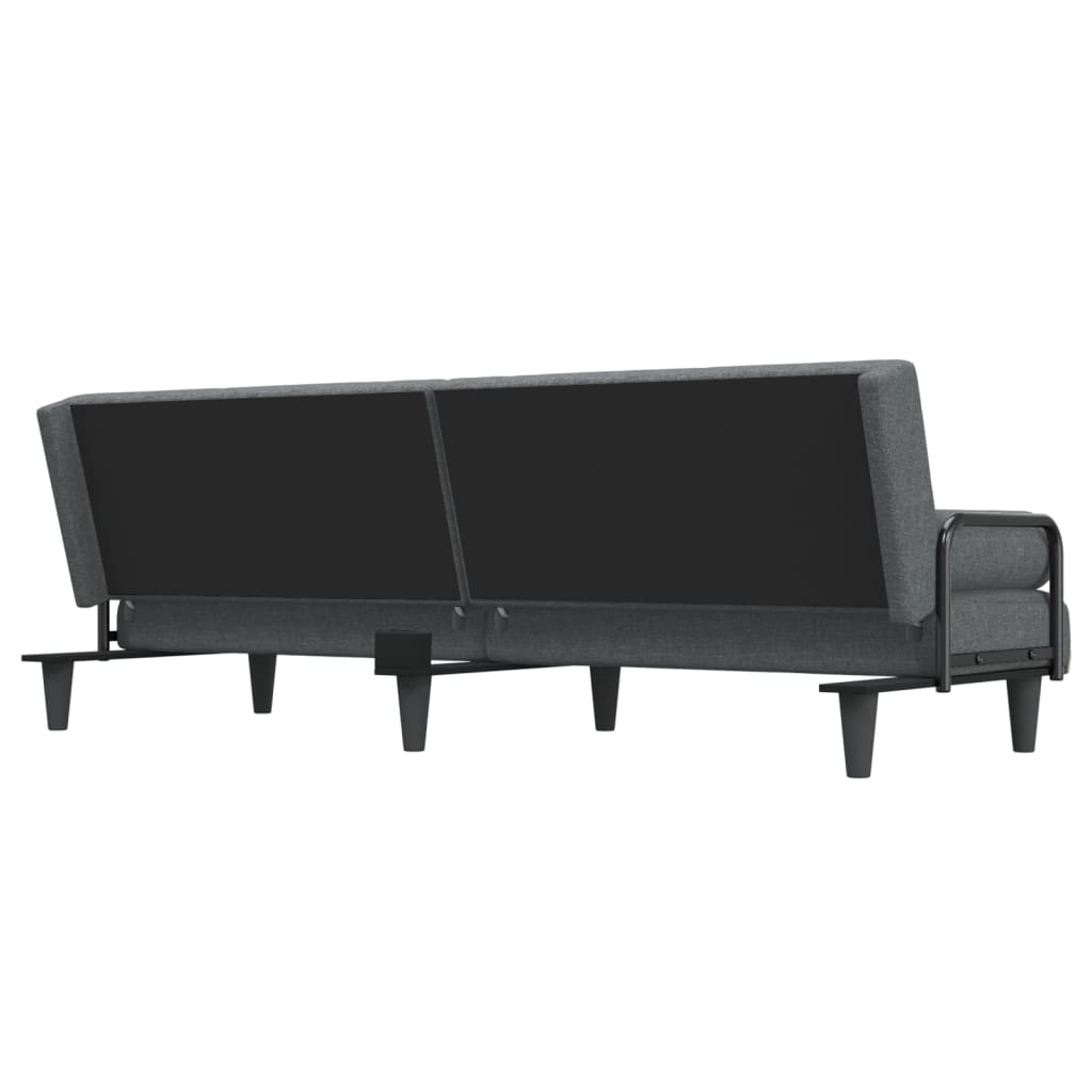 Vidaxl Foldable Sofa With Armrests, Dark Grey, Upholstered