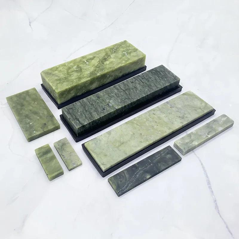 Natural Green Agate Sharpening Stone Whetstone Fine Grinding Polishing Shaved Bar Kitchen Knife Sharpener Honing Tool10000 Grit