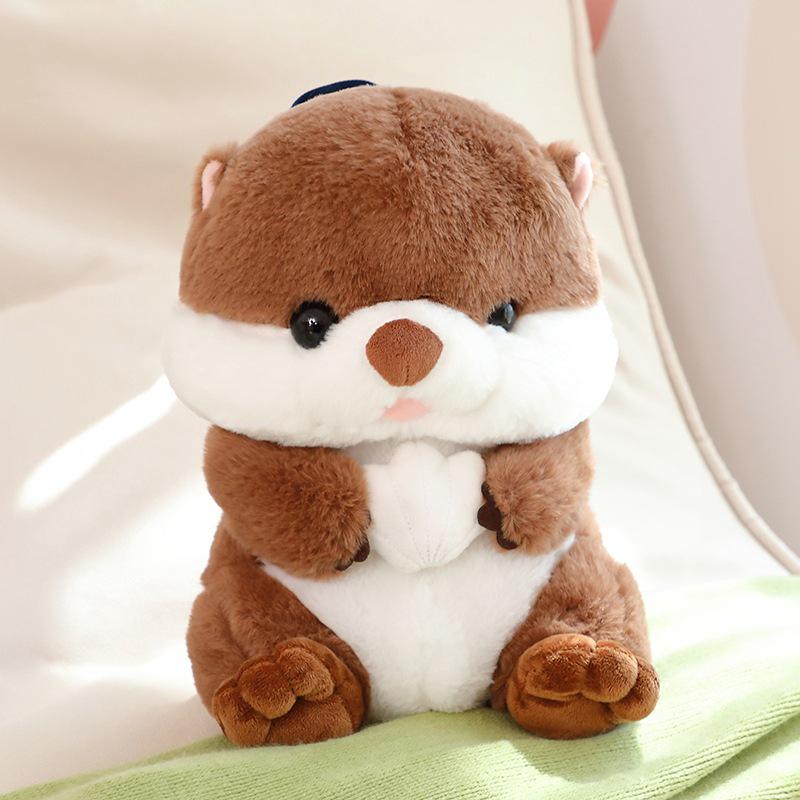 Otter Plush Toy Backpack - Cartoon Otter with Shell Bag for Kids