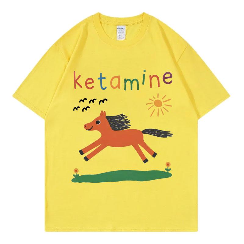 Maglietta Meme Cavallo Ketamina Divertente Uomo Donna Abbigliamento Harajuku Y2k Manica Corta T-shirt Moda Estiva Casual Cotone T-shirt