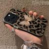 Luxury Butterfly Leopard Print Phone Case For iPhone 16 16E 15 14 13 12 11 Pro Max X XS XR 7 8 Plus SE Shockproof Hard Cover