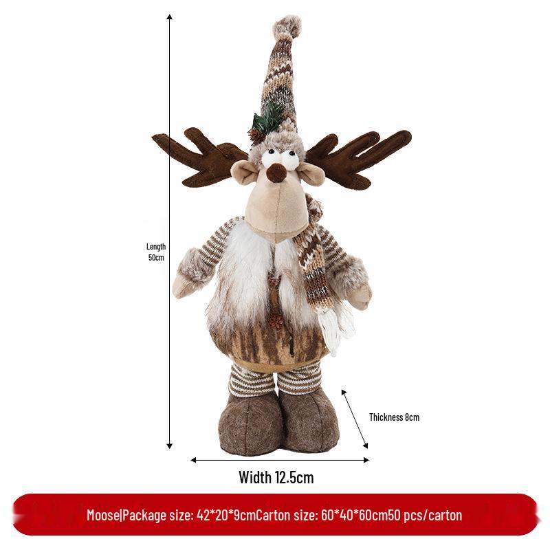 Santa Claus & Snowman Christmas Decoration Figurine Doll