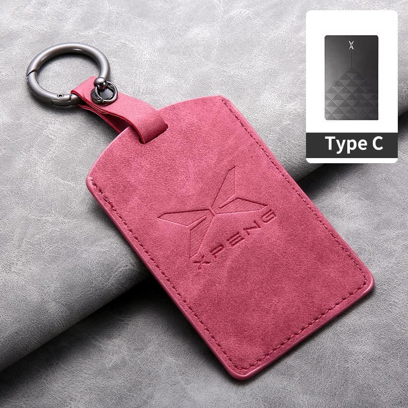 Sheepskin Leather Car NFC Card Key Case Cover Holder Protector Shell for Xiaopeng Xpeng P7 P5 Buckle G9 G3 G3i Auto Accessories