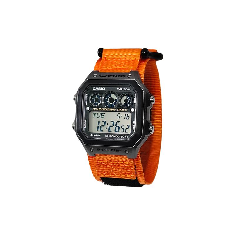CASIO Customized watch modified series silver resin case life waterproof AE-1300WH-8A modified-Tano Fengsu Quartz nylon AE-1300WH-8A