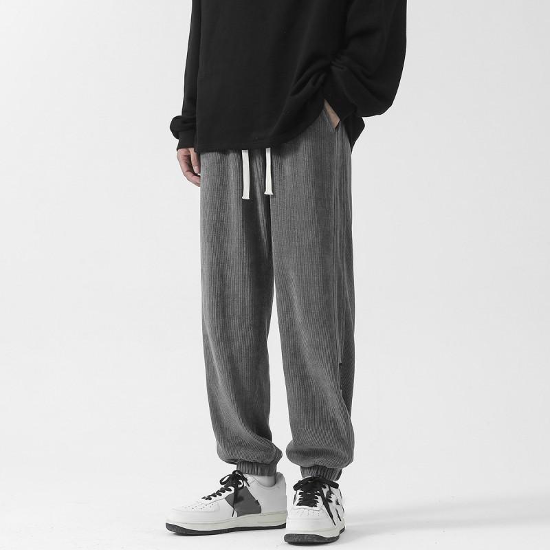 

Мужские вельветовые трендовые спортивные штаны весна/лето, молодежные свободные спортивные брюки до щиколотки 4XL