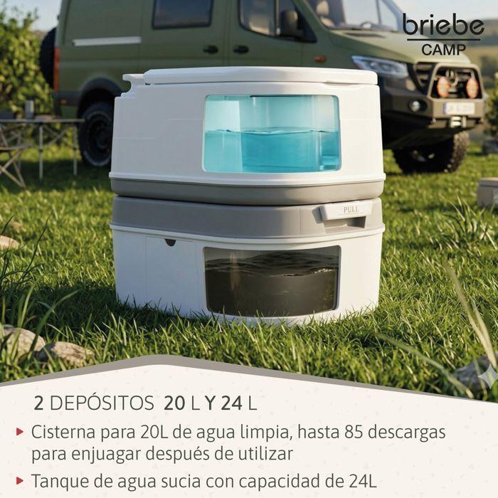 Toilette Portable Chimique pour Adultes 24L Camper, Camping, Auto Caravane WC Briebe WC1195W Blanc