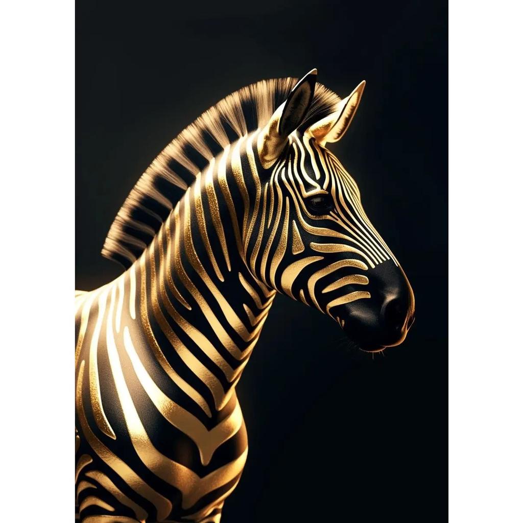 Black And Gold Animals Poster Animal Eagle Lion Carp Wolf Photo Canvas Print Poster Wall Art Decoration Painting Home Decoration