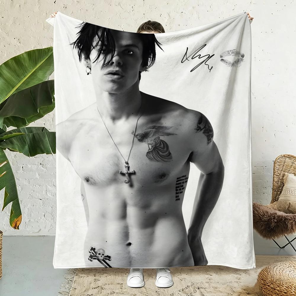 Singer Y-Yungblud Throw Soft Flannel Throw Blanket, Lightweight Breathable Summer Nap Blanket For Sofa Home Travel Cozy Decor