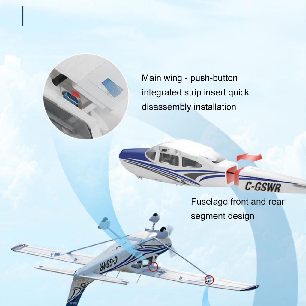 FMS 1500mm 182 PNP RC Airplane DIY Cessna 182 2.4GHz 2CH EPP Craft Electric RC Glider Airplane Outdoor Fixed Wing Aircraft