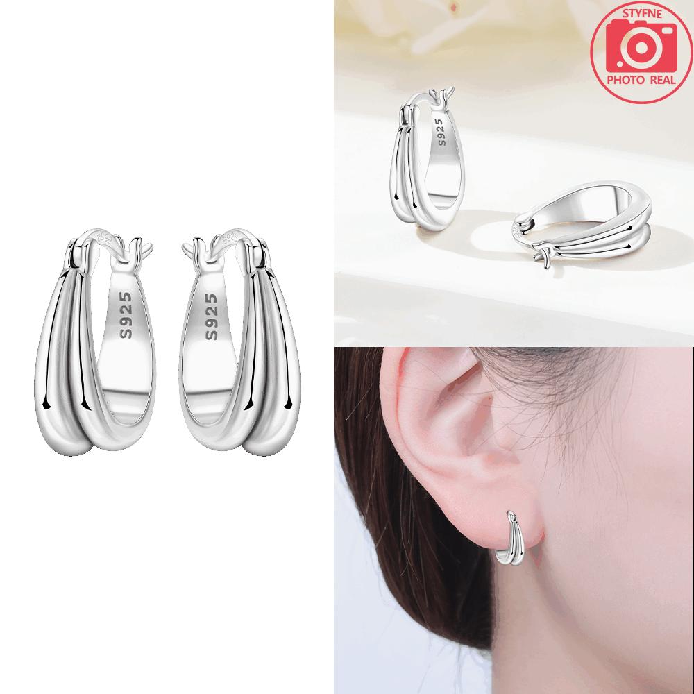 925 Silver Purple Iris Flower Stud Earrings Fringed Tassels Star Heart Earrings Woman's Accessory Jewelry Gift