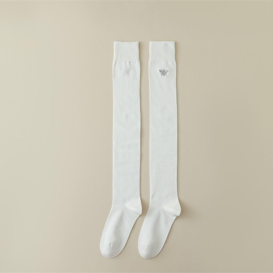 

Женские чулки в японском стиле, длинные носки для школьниц в студенческом стиле, хлопковые вязаные однотонные чулки до бедра