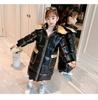 Winter Girls Down Jacket Long Style Keep Warm Fashion Princess Coat Hooded Zipper Girls Outerwear Kids Clothes