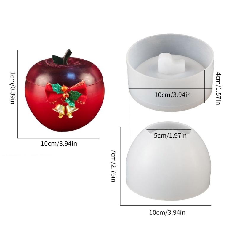 Candle Cup Silicone Mold 3D Christmas Fruit Shape Storage Box Molds DIY Aromatherapy Gypsum Candle Jar Jewelry Box Molds
