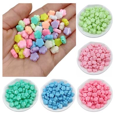 100pcs Creamy Flower Fashion Macaron Color Beads for DIY  Bracelet Necklace Jewelry Accessories Handmade Materials