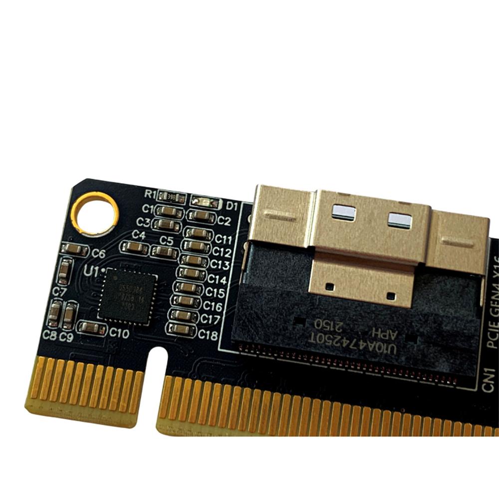 PCIe 4.0 x16 to 4 Port NVMe Expansion Card SlimSAS 8i SFF8654 Graphics Card Hard