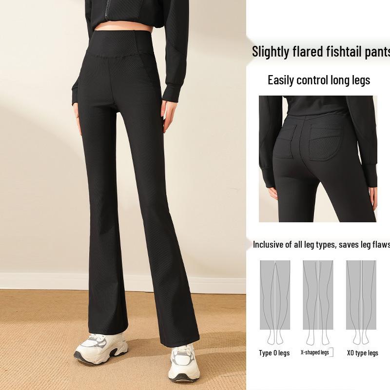 

Женские высококачественные быстросохнущие микроклеш брюки для йоги - Очень длинные для бега, фитнеса и тенниса Small чёрный