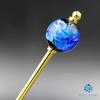 Sea Drop Kanzashi Hairpin - Glow-in-the-Dark Firefly Glass Bead, Blue, 22mm, Luminous Gold, Single Hair Accessory, Japanese Style, for Yukata,