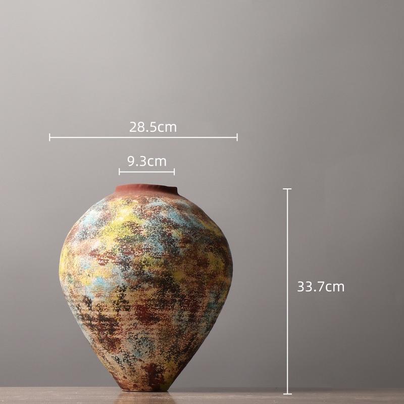 Ceramic Vase Retro Colorful Graffiti Flower Vase Ceramic Handicrafts Porcelain Vase Terrarium Home Decoration Accessories