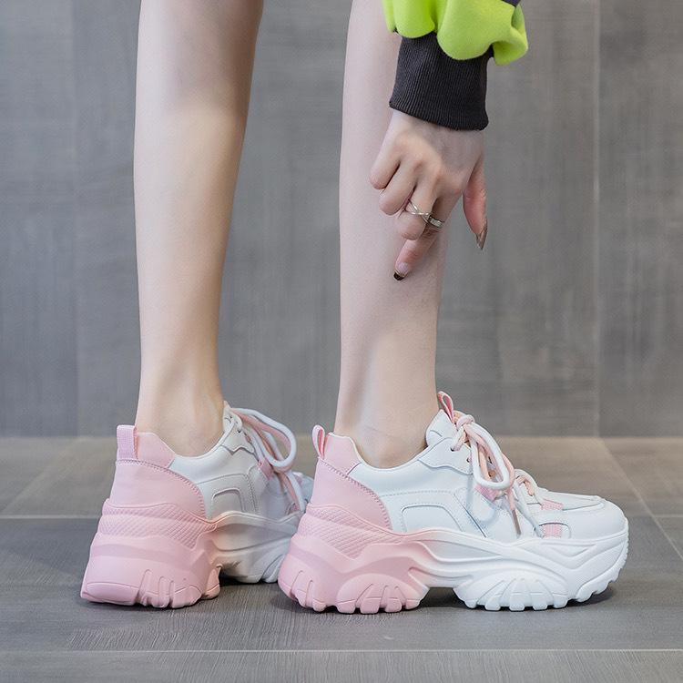 Korean Version of Popular Dad Shoes Women 2025 Spring and Summer New Versatile Muffin Thick Sole Heightening Casual Sports Shoes Little White Shoes