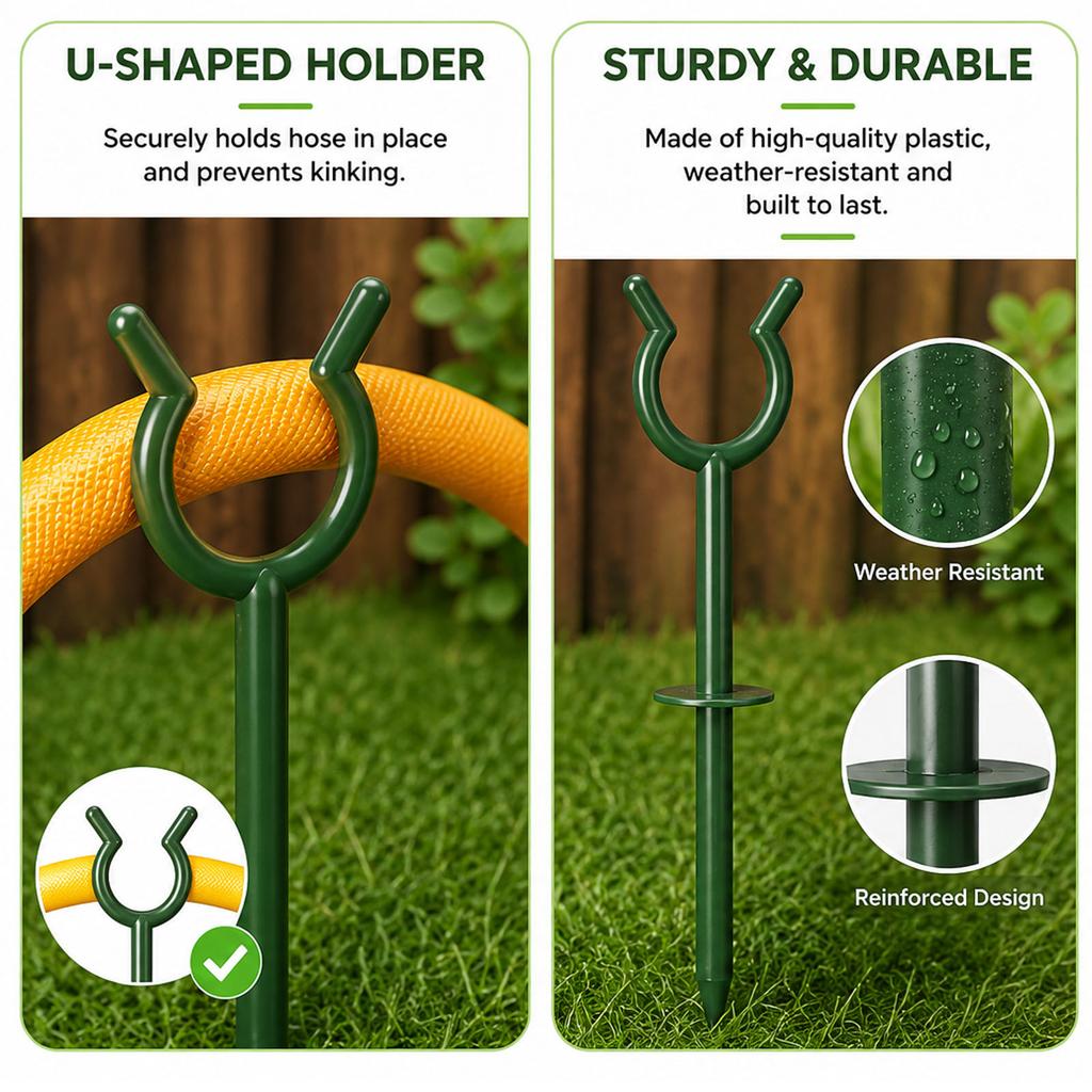 30 Pack Garden Hose Guide Stake Durable Plastic Watering Hose Support Holder for Outdoor Lawn and Yard Irrigation Systems