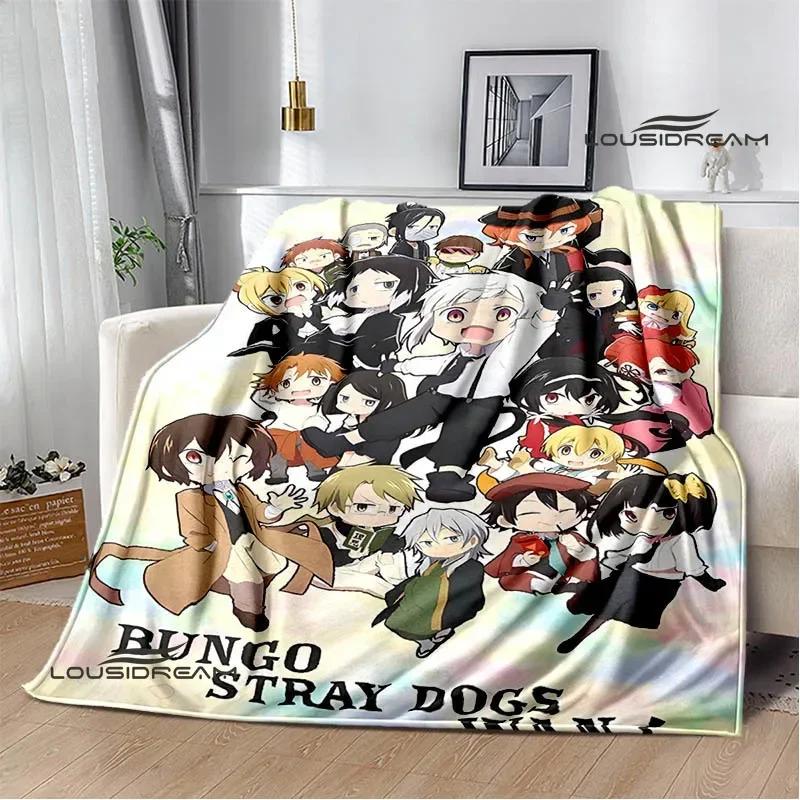 Cartoon Bungou Stray Dogs bedruckte Decken Picknickdecke Warme Flanelldecken Hausbettbezüge Decken für Betten Geburtstagsgeschenk