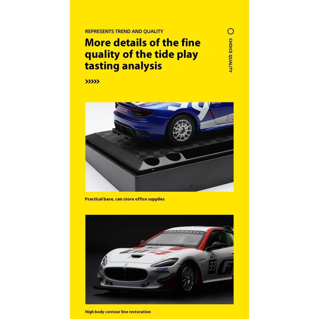 1/32 Scale Maserati GranTurismo MC GT4 Alloy Metal Diecast Model Car Sound & Light Pull Back Birthday Gift Hobby Collection Adult Good