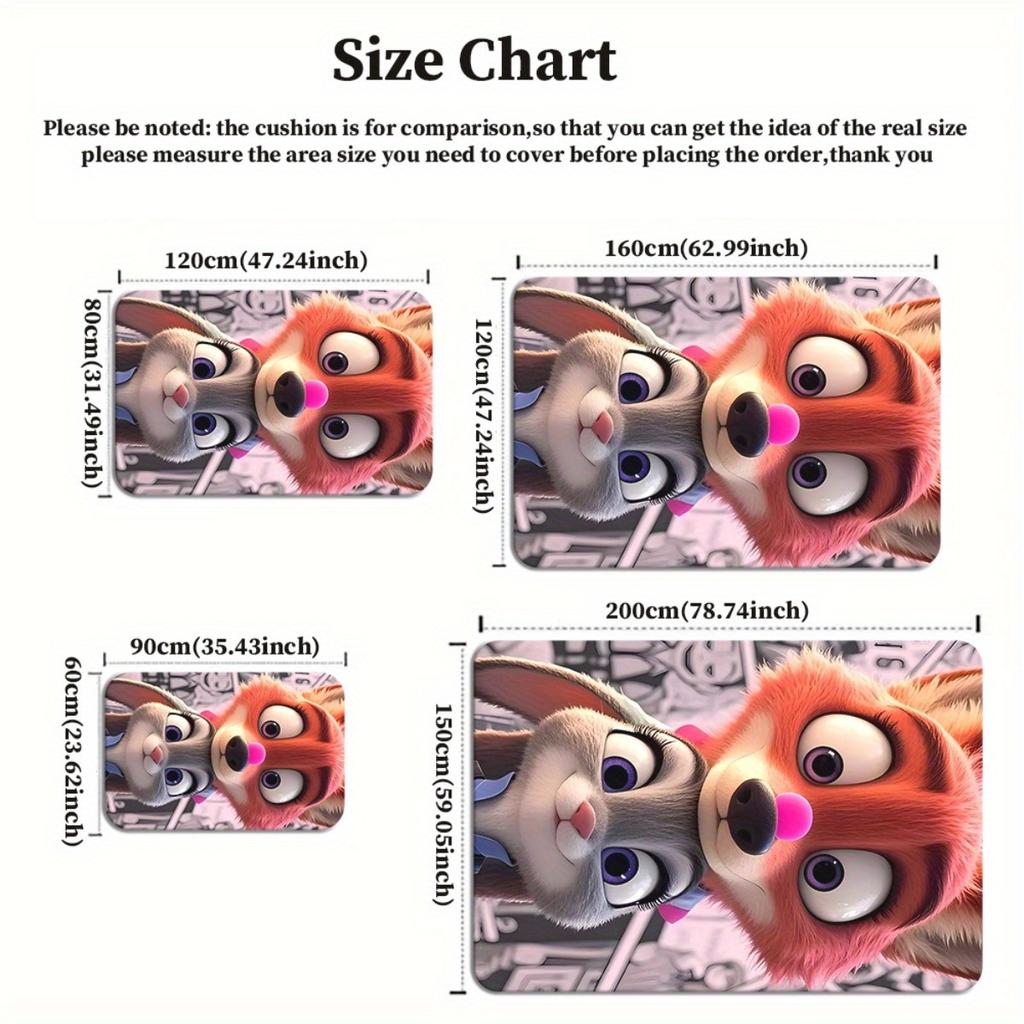 Nick and Judy Characters (Zootopia) Official HD Printed Door Mat - Heavy-Duty Non-Slip Bathroom Mat, Machine Washable Absorben