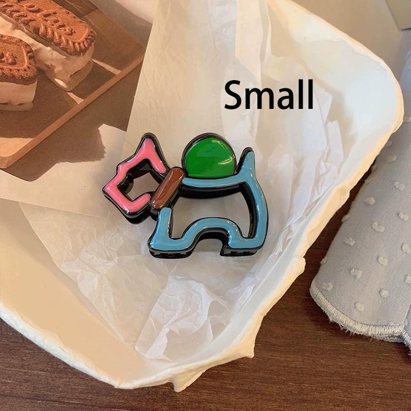 

Милая заколка-краб для волос Y2K в виде собаки, разноцветная заколка-акула с масляной эмалью, геометрические заколки для волос в виде щенка, женские аксессуары для волос