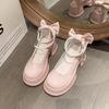 Fashion Pink Lolita - Style Platform Ankle Boots | Bow & Pearl - Decorated Cute Sweet Shoes